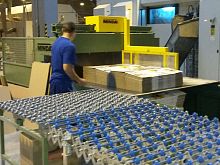 Layer palletizer for cardboard boxessemi-automatic