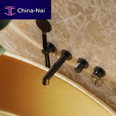 Double-handle bathtub mixer tap FLAMINGO W4MBP.Fbuilt-instainless steelindoor