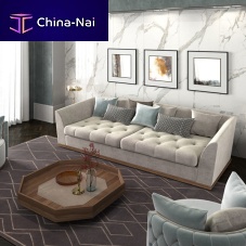Contemporary sofa RENAISSANCEfabricgraywooden base