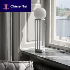 Table lamp Libreria powder-coated steelopalescent glasscontemporary