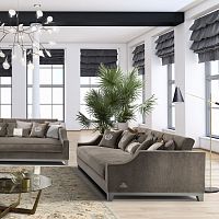 Traditional sofa Royalfabricbrownwith armrests