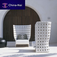 Contemporary armchair Canastafabricpainted steelpainted aluminum