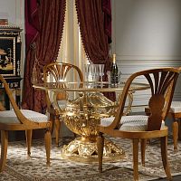 Traditional dining table Versaillescrystalwooden baseround