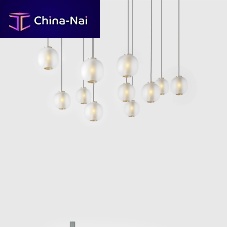 Pendant lamp BLOOMstainless steelblown glasscontemporary