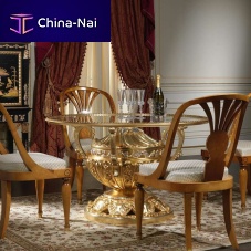 Traditional dining table Versaillescrystalwooden baseround