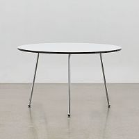 Contemporary dining table PHnatural oaklaminatechrome steel base