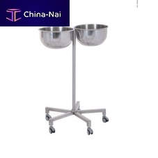 Double bin surgical basin stand 216.6060trolley-mountedstainless steel