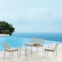 Contemporary armchair CH600metalgarden