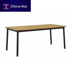 Contemporary dining table ELLE BELTteakaluminum baserectangular