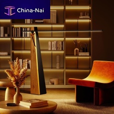 Floor-standing lamp ASTOLFO HTanodized aluminumpainted steeloak
