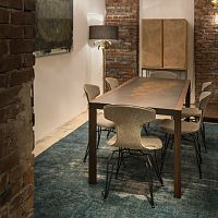 Contemporary dining table MECCANICAsteelsteel baserectangular