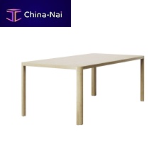 Contemporary table 1140oaksolid wood baserectangular