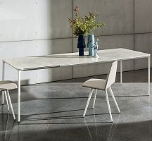 Contemporary dining table SLIMwoodentempered glasslacquered glass