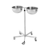 Double bin surgical basin stand PK 02trolley-mountedstainless steel