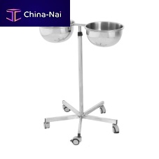 Double bin surgical basin stand PK 02trolley-mountedstainless steel