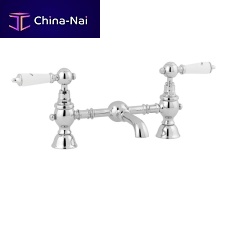 Double-handle washbasin mixer tap 8347/8348 SERIEScountertopchromed metalbathroom