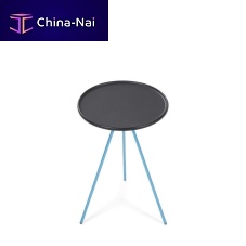 Contemporary side table aluminummetal baseround