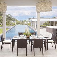 Contemporary dining table CUATRO glasssynthetic fibersynthetic fiber base
