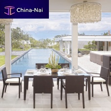 Contemporary dining table CUATRO glasssynthetic fibersynthetic fiber base