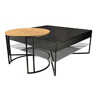 Contemporary coffee table CT 230glassnatural oakceramic