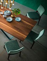 Contemporary dining table WAVEwalnutsteelrectangular