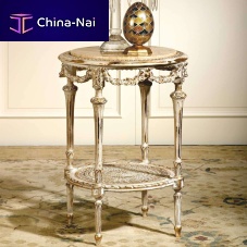 Classic side table RIALTOwoodenmarblewooden base