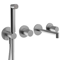 Double-handle shower mixer tap RWIT 3BD8 IS 01for bathtubwall-mountedsteel