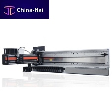 Linear axis with positioning system timing beltlinear motor-drivenfor robots