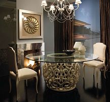 New Baroque design table MEDEAglassoval