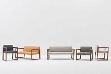 Contemporary sofa ASKEWfabricpinkbeech