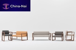 Contemporary sofa ASKEWfabricpinkbeech