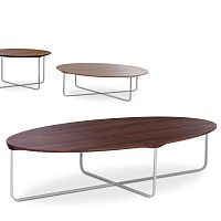 Contemporary coffee table FLINTwoodenrectangularround