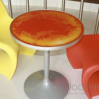 Contemporary table LIQUID LAVApolycarbonatepolycarbonate basesquare