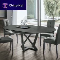 Contemporary table CRONOS 130lacquered MDFtempered glassporcelain stoneware