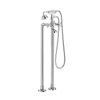 Double-handle shower mixer tap CARMENfor bathtubfloor-mountedchromed metal