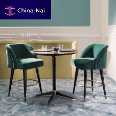 Contemporary high bar table FILIPPOmarblemetal baseround