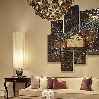 Wall-mounted decorative panel 46-0138 LE REGARDglasscoloredhand-painted