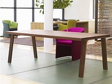 Contemporary table DOBLEwoodenrectangularcontract
