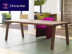 Contemporary table DOBLEwoodenrectangularcontract