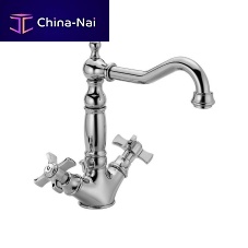Double-handle washbasin mixer tap 23864countertopchrome-plated brassbathroom