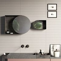 Wall-mounted bathroom mirror POIScontemporaryverticalmetal
