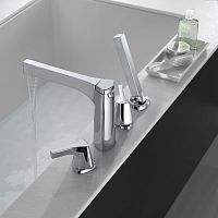 Double-handle shower mixer tap ZURA : T4774for bathtubdeck mountedchromed metal