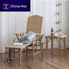 Contemporary side table GRAND-MREplywoodrattanglass