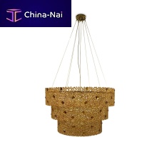 Contemporary chandelier ETERNITY 3 TIERbrasswaterfallLED