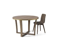 Contemporary table AN 304walnutwooden baseround