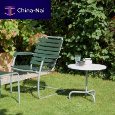 Contemporary side table sheet steelgalvanised steel baseround