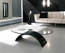 Contemporary table TUDOR tempered glassovalwhite
