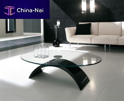 Contemporary table TUDOR tempered glassovalwhite