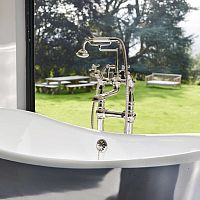 Double-handle shower mixer tap DAD1741for bathtubfloor-mountedmetal