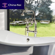 Double-handle shower mixer tap DAD1741for bathtubfloor-mountedmetal